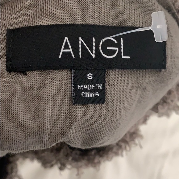 Angl lined Khaki vest shaggy teddy soft texture - Picture 3 of 3